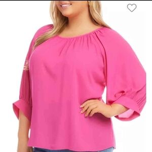 Karen Kane size 1X Women's Pink Blouse - BRAND NEW WITH TAGS FROM BLOOMINGDALES